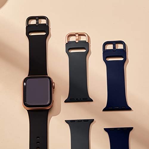 Sport Band Compatible with Apple Watch Bands 49mm 46mm 45mm 44mm 42mm 41mm 40mm 38mm, Soft Silicone Replacement Strap with Classic Clasp for iWatch Series 11 10 9 8 7 6 5 4 3 2 1 SE Ultra Women Men — view 2