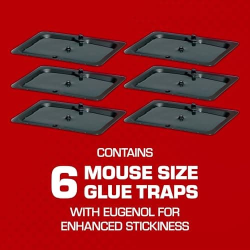 Tomcat Glue Traps Mouse Size with Eugenol for Enhanced Stickiness - Sticky Pads For Mice, Cockroaches, and Spiders, 6 Traps — view 2