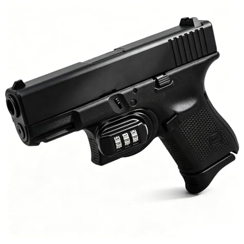 RioRand 3-Digit Combination Trigger Lock Resettable Gun Safety Lock with Rubber Pads Compatible with Pistols Handguns Rifles Shotguns (Pure Black) — view 5