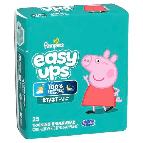 Easy Ups Girls & Boys Potty Training Pants, Size 4 (2T3T), 25 Count, Peppa Pig Absorbent Training Underwear, Up to 100% Leakproof Day and Night, Hypoallergenic — view 13