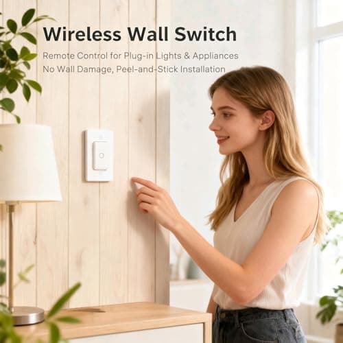 LoraTap Remote Control Outlet: Wireless Wall Switch — 656ft Range — on Off Outlet Switch for Lights & Small Appliances — Pre-Programmed & No Wiring — view 3