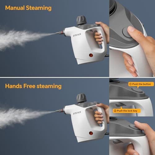 TICYACK Steam Cleaner Handheld for Home-500ml Large Capacity Steam Cleaner with 16 Accessories, Auto Continuous Steam & Safety Lock, Multi-Purpose for Kitchen Grease, Bathroom Grout (Grey/white) — view 3