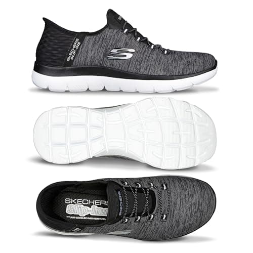 Skechers Women's Summits Hands-Free Slip-Ins – Memory Foam Insole, Heel Pillow, Vegan Materials Sneaker, Black White, 8.5 — view 8
