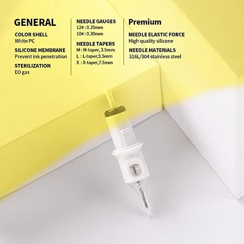Hawink Tattoo Cartridge Needles with Membrane 20PCS 9 Round Liner for Tattoo Supplies (0.3mm/09RL) Professional Disposable EN05C-20-1009RL — view 3