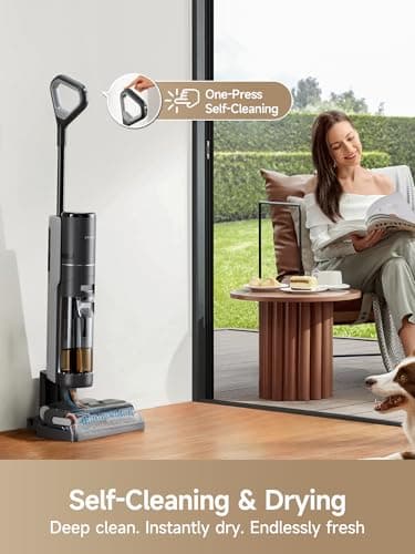 DREAME H12 PRO Vacuum Mop, Wet Dry Vacuum Cleaner for Hard Floor, Vacuum and Mop at The Same Time for Wet & Dry Messes, Auto Self-Cleaning, Edge to Edge Cleaning with Hot Air Drying — view 3