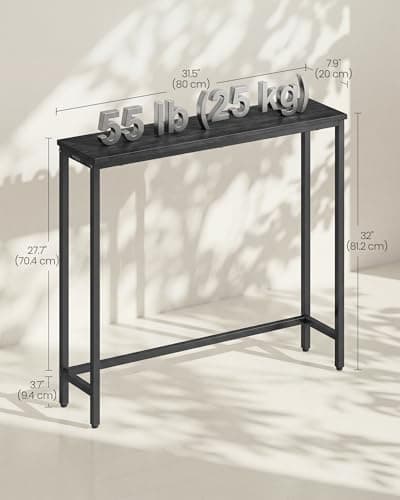 VASAGLE 31.5" Console Table, Narrow Behind Couch Table, 1 Tier