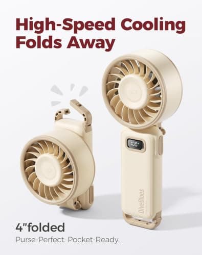 Diveblues Portable Handheld Fan D6036 Cream — view 2