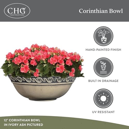 Corinthian Bowl 12" Planter, Ivory Ash — view 3