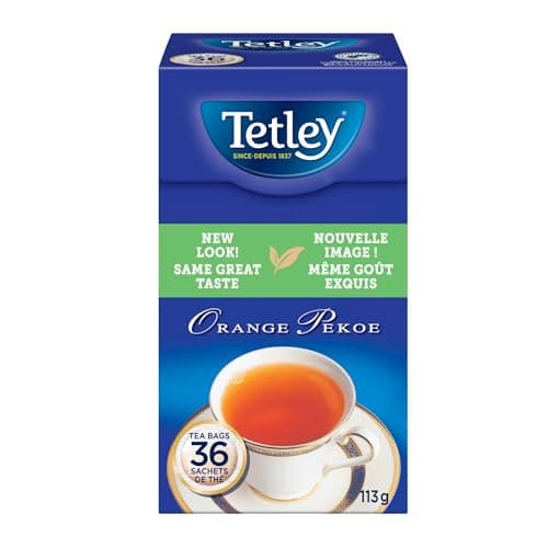 Tetley Orange Pekoe Black Tea - 36 Tea Bags, 113 Grams, Kosher, Contains Caffeine
