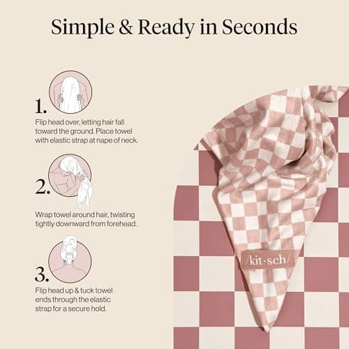 Kitsch XL Plush Microfiber Hair Towel Wrap for Women - Terracotta, 40x24 in — view 6