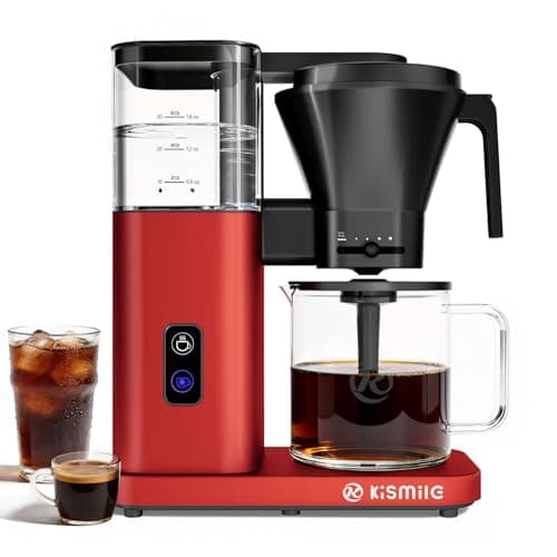 Kismile 8 Cup Drip Coffee Maker, SCA Certified Hot & Cold Brew Coffee Machine, Fast Heating to 197–205℉, 40 Min Keep Warm, Adjustable Flow Control, Easy to Clean