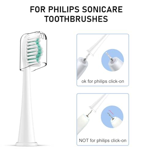 Toothbrush Heads for Philips Sonicare Replacement Brush Heads with Protective Cover Soft Dupont Bristles Electric Toothbrush Replacement Heads for Oral Health, 16 Pack — view 5