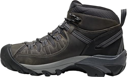 KEEN Men's Targhee 2 Mid Height Waterproof Hiking Boots, Steel Grey/Black, 9.5 — view 6