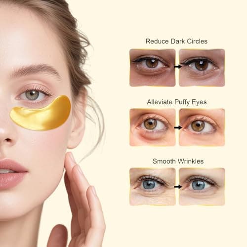 Permotary 30 Pairs Crystal Collagen Under Eye Mask, Gold Gel Collagen Eye Pad For Moisturizing, Reducing Dark Circles & Puffy Eyes (Gold) — view 4