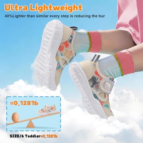 JOINFREE Closed Toe Water Sandals for Toddlers Wide Fit Quick-Dry Aqua Shoes with Anti-Collision Toe for Summer Activities Beige Dinasour Size 8 — view 7