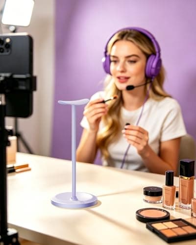 Tiiletzote Headphone Stand, Desktop Headset Holder, Purple — view 2