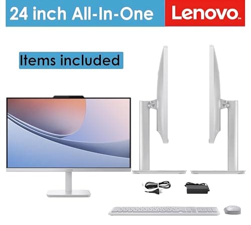 Lenovo 24" FHD All-in-One Desktop Computer for Home & Office, Intel Processor, 16GB RAM, 500GB External + 128GB PCIe, HDMI, Bluetooth 5.2, Business AIO, Vent-Hear, Wireless Keyboard & Mouse, Win 11 — view 4