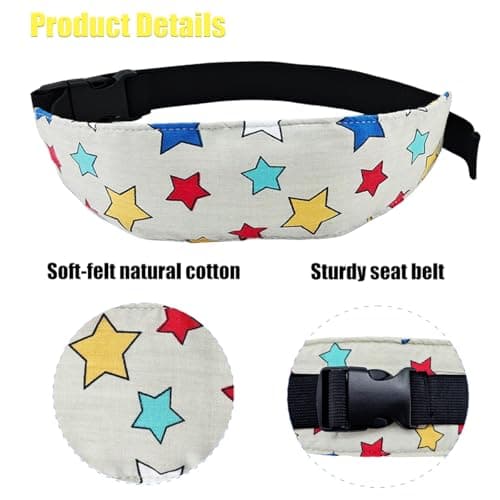 3 Pcs Baby Carseat Head Support Band Neck Relief Headrest Strap for Stroller Car Seat Head Holder for Toddler Kids Children Child Baby Infant(White and Green) — view 4