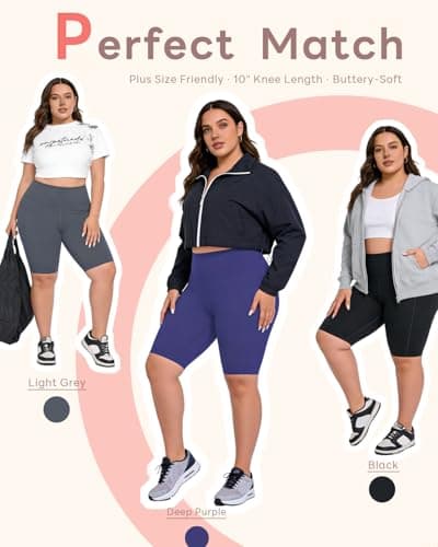 Plus Size Biker Shorts for Curvy Women with Pockets, Tummy Control Spandex Athletic Workout Bike Gym Yoga Running Shorts Black, High Waist Summer Clothes, Long Anti Chafing Under Dress Shorts xl — view 3