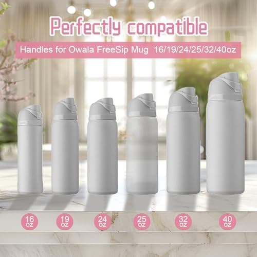 JTJEI 4pcs Handles for Owala FreeSip 24oz 32oz, Water Bottle Cap Carry Loop Handle, Replacement Parts for Owala Cup 16/25/40oz Easy Bottle Top Lid Cap Replacement Accessories, BPA-Free (4 Color) — view 2