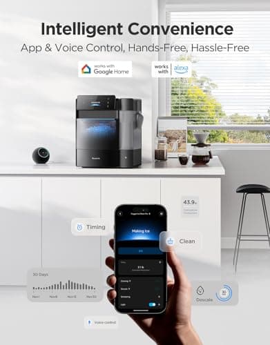 GoveeLife Smart Nugget Ice Maker Pro, 60lbs Daily, 6-Minute First Ice, 40dB Ultra-Quiet with AI NoiseGuard, App & Voice Control, Self-Clean, 3.5lbs Basket & Dual Water Tanks, for Home Kitchen, Party — view 4