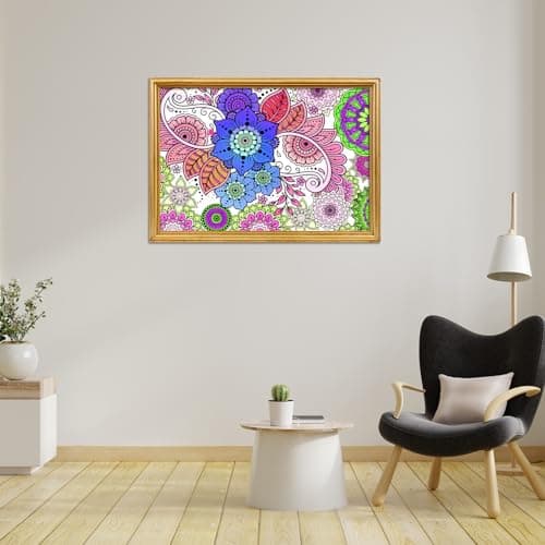 Penitue 2pcs Jumbo Mandala Coloring Posters, 100x60cm/39.37x23.62in Large Motivational Coloring Posters Giant Poster for Kids Adults Teens Art Craft Wall Party Supplies (Style 2) — view 5