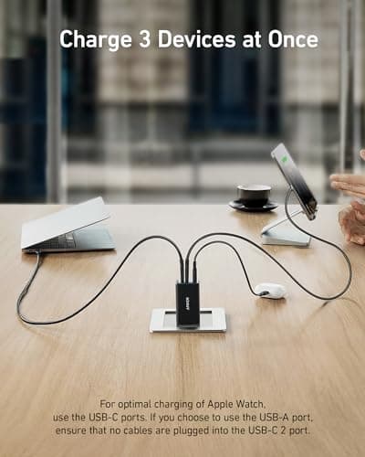 Anker Phone Charger, 65W 3-Port Fast Compact Foldable USB C Charger Block, Type C Charger Fast Charging for MacBook Pro/Air, iPad Pro, Galaxy S20, Dell XPS 13, Note 20/10+, iPhone 17 Series, and More — view 2