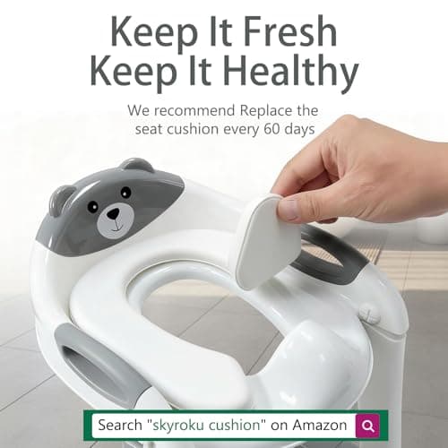 SKYROKU Potty Training Toilet, 2-in-1 Anti-Slip Seat with Step Stool — view 8