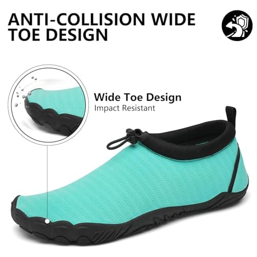 Mishansha Womens Toe Shoes Mens Wide Toe Box Water Shoes Quick Dry Non Slip Canal Blue 8.5 Women/6.5 Men