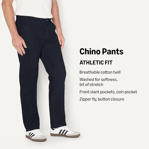 Amazon Essentials Men's Big & Tall Athletic Casual Stretch Khaki Pant, Black, 44W x 28L — view 2