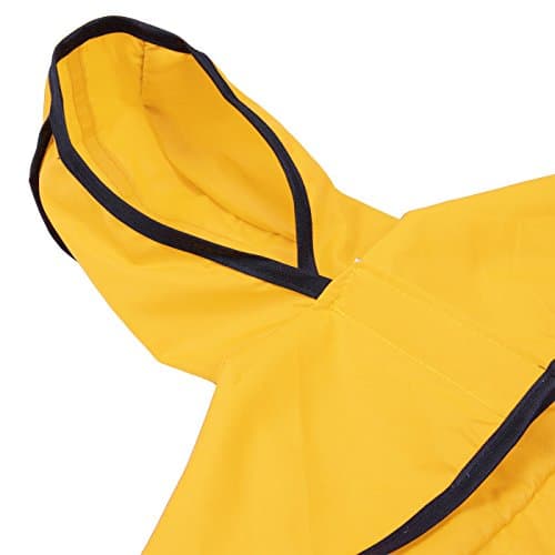 HDE Dog Raincoat Jacket Reflective Adjustable Hooded Pet Poncho Rain Coat with Leash Hole for Small to X-Large Dogs Yellow - L — view 3