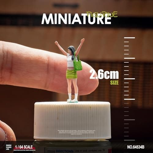 Colaxi 1/64 Miniature Girl Figures 1:64 Scale Mini Collection Resin Realistic,Diorama for Micro Landscapes Decoration Accessories — view 4