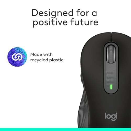 Logitech Signature M650 L Full Size Wireless Mouse - for Large Sized Hands, 2-Year Battery, Silent Clicks, Customizable Side Buttons, Bluetooth, for PC/Mac/Multi-Device/Chromebook - Black — view 10