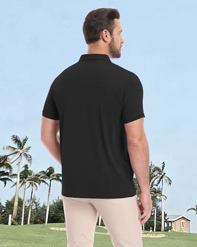 KUYIGO 3 Pack Mens Polo Shirts Quick Dry Moisture Wicking Golf Shirt,M — view 5