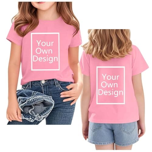 Custom T Shirts for Kids Boys Girls Personalized Youth T-Shirt Custom Image/Text Customized Front/Back Print Pink — view 3