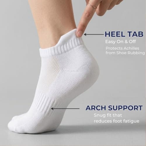 VoJoPi Ankle Socks for Women Cushioned Cotton Athletic Running Sock 6 Pack — view 3