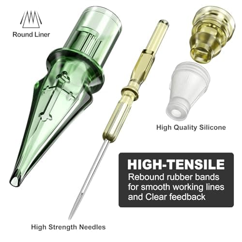 Tattoo Needle Cartridge,Solong Pro 20Pcs Disposable Tattoo Needles 1203 Round Liner X-Taper Tattoo Cartridge Needles(1203RL) EN01S-20-1203RL-X — view 3
