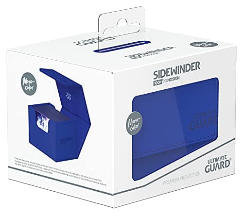 Ultimate Guard Sidewinder 100+, Deck Box for 100 Double-Sleeved TCG Cards, Blue, Magnetic Closure & Microfiber Inner Lining for Secure Storage — view 5