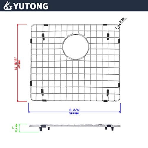Yutong Kitchen Stainless Steel Sink Bottom Grid with Small Rounded Corner (20" x 15") — view 2