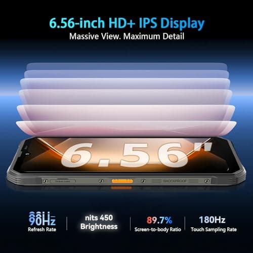 Blackview Fort 2 Rugged Outdoor Phone, 5000mAh Battery, 4G Unlocked Smartphone, 6.56" IPS Screen, 8GB+128GB, 13MP Camera, Heavy Duty Cell Phone for Hiking & Construction（White） — view 2