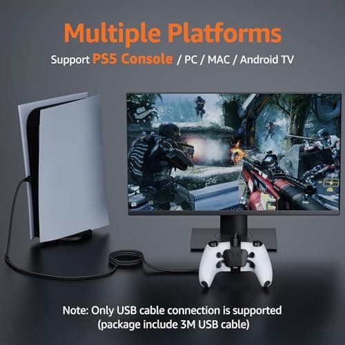 IWGAME Paddles for PS-5 Controller with MIC Function, Plug and Play with 4 Back Programmable Buttons, Support Combo/Turbo/Key Swap/Remapping Features, Compatible with PS-5 Console/PC/MAC(Black)