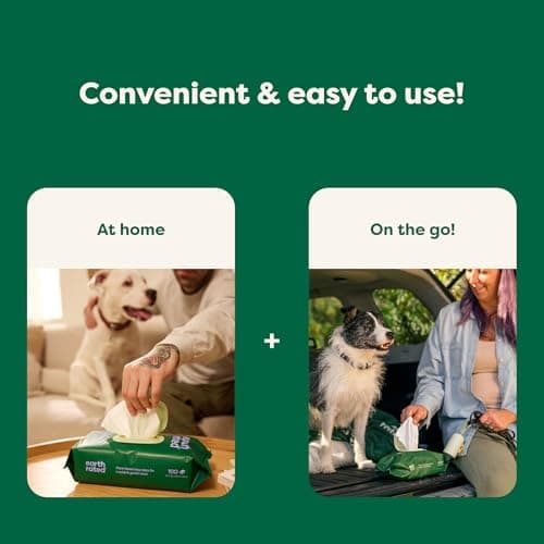 Earth Rated (A Canadian Company) Pet Wipes for Dogs and Cats, Hypoallergenic, Cleaning and Hydrating, for Grooming Paws, Body and Butt, Unscented, 100 Count — view 7