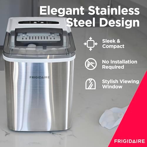 Frigidaire 26 Lbs per Day Portable Compact Maker, Ice Making Machine, Stainless, Medium — view 2