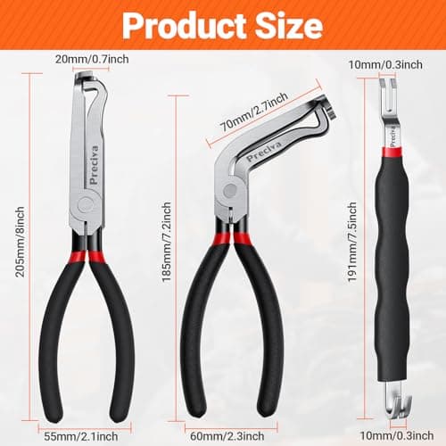 Preciva 3 PCS Electrical Disconnect Pliers, Automotive Electrical Connector Pliers, Electric Plug Plier Connector Separator for Cars, Automotive Wire Locking Push Tab — view 2