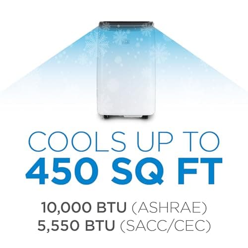 BLACK+DECKER 10,000 BTU Portable Air Conditioner up to 450 Sq.Ft. with Remote Control,White — view 4
