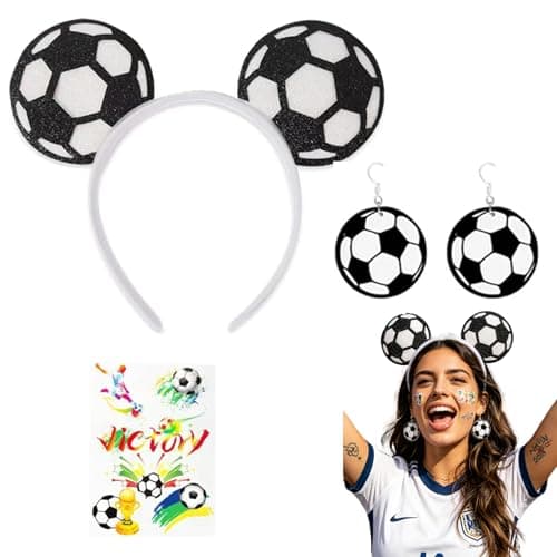 ZhengYuFa 2026 World Cup Soccer Fan Set, Fan Gear for Match Day football headband, Headbands, earrings, tattoo stickers, Theme party, stadium cheering