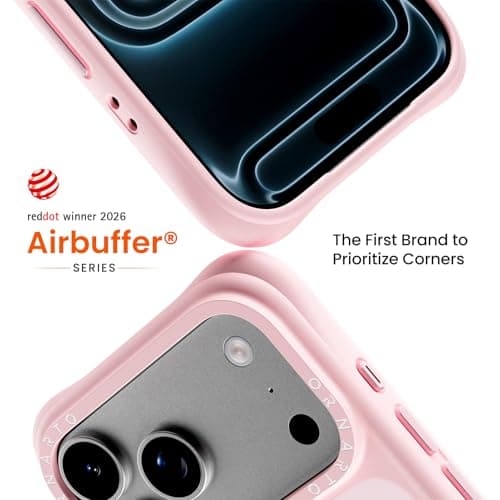 ORNARTO Magnetic for iPhone 17 Pro Max Case, 20FT Military-Grade Drop Protection, Compatible with MagSafe, Slim Shockproof Translucent Matte Phone Case for iPhone 17 Pro Max 6.9", Chalk Pink — view 2