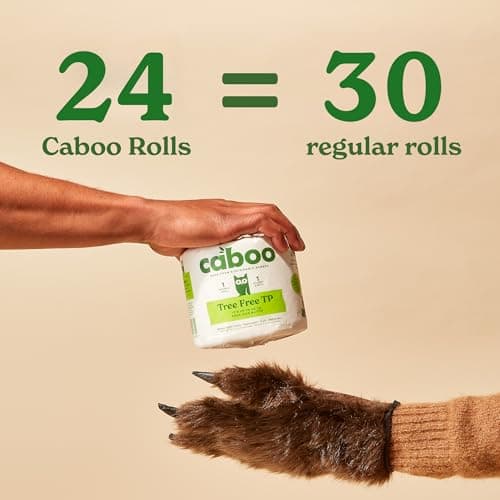 Caboo Tree Free Toilet Paper | Septic Safe, Eco Friendly, Chemical Free, Non Toxic | 2 Ply Toilet Tissue, Pack of 24 Double Rolls, 300 Sheets Per Roll — view 4