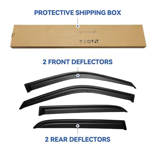 Window Visors Rain Guards for 2010-2026 Dodge Ram 2500 & 3500 Crew Cab, Window Vent Wind Deflectors Visors Shades — view 5
