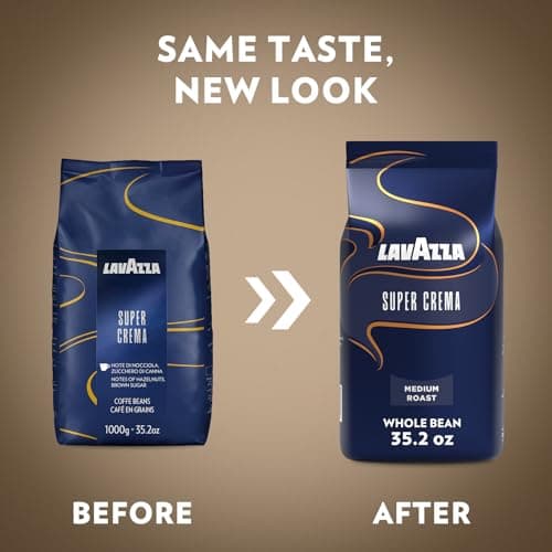Lavazza Super Crema Whole Bean Coffee, Medium Espresso Roast, Arabica and Robusta Blend, 2.2 lb Bag, Package May Vary (Pack of 1) — view 3